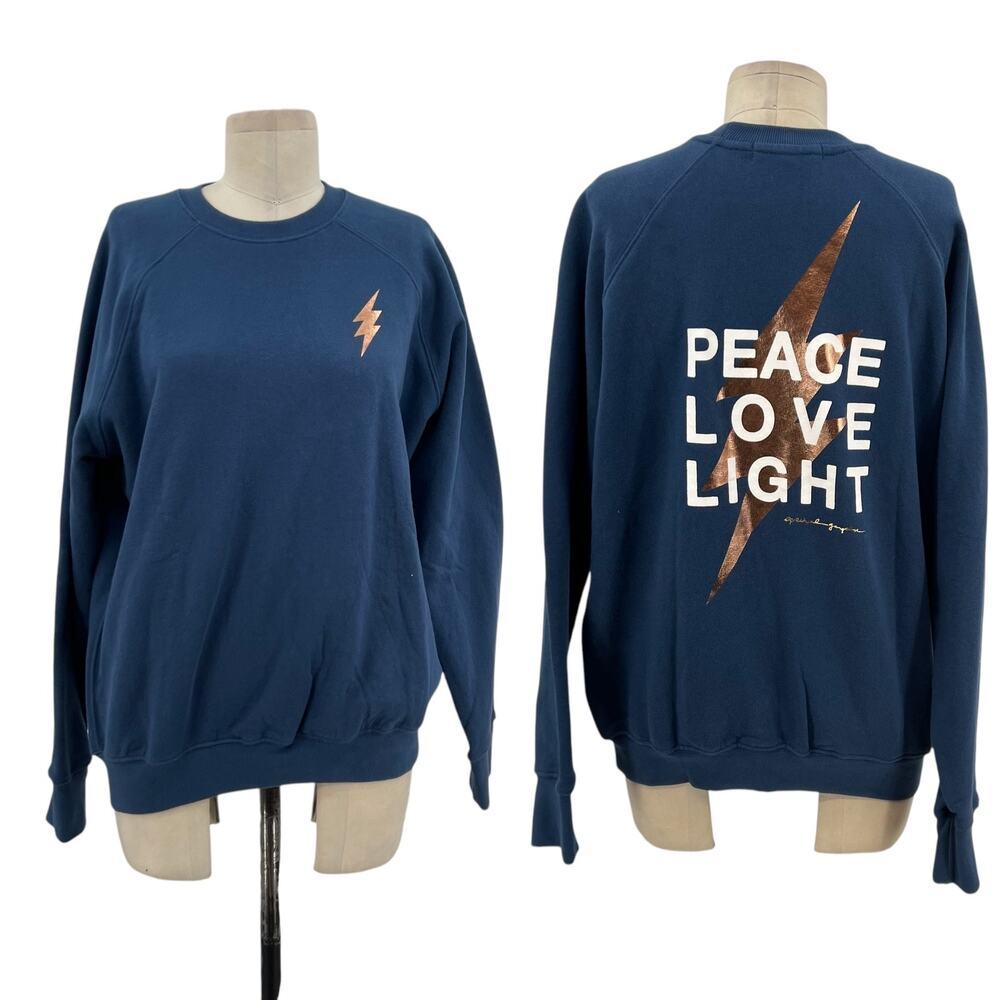 Spiritual Gangster Navy Blue Sweatshirt with Copper Bolt Graphic